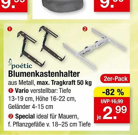 Blumenkastenhalter 2er-Pack aus Metall