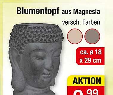 Blumentopf aus Magnesia in verschiedenen Farben