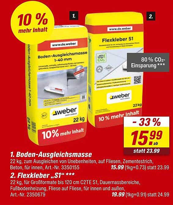 Boden-Ausgleichsmasse 1-40 mm - 10 % mehr Inhalt