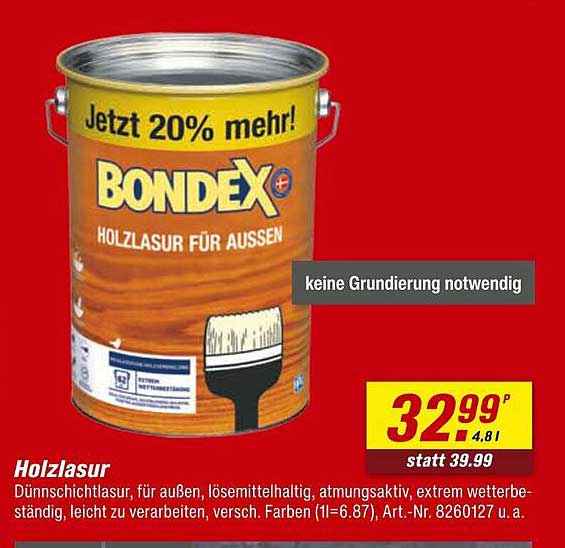 Bondex Holzlasur für Außen