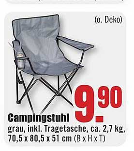 Campingstuhl grau, inkl. Tragetasche