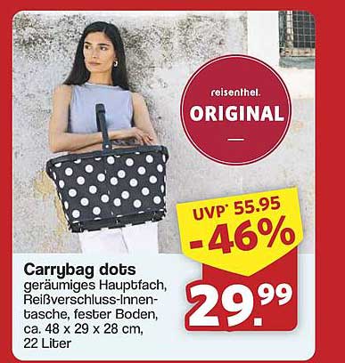 Carrybag dots - Geräumige Einkaufstasche mit Reißverschluss