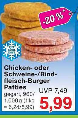 Chicken- oder Schweine-/Rindfleisch-Burger Patties