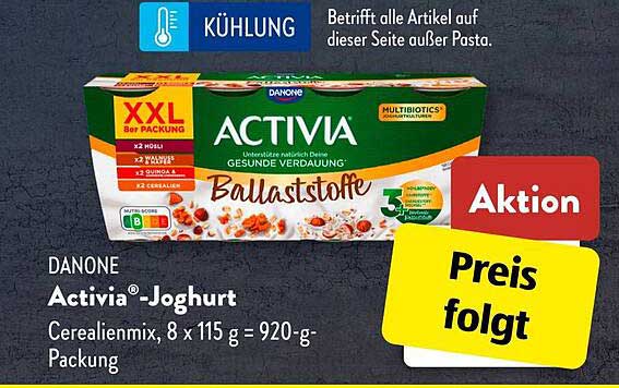 Danone Activia® Joghurt Cerealienmix, 8 x 115 g – 920 g-Packung
