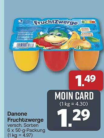 Danone Fruchtzwerge, 6 x 50-g-Packung