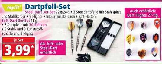 Dartpfeil-Set 3er Set - Steel-Dart & Soft-Dart