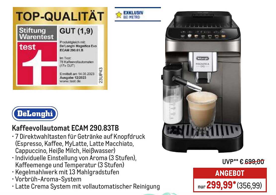 DeLonghi Kaffeevollautomat ECAM 290.83TB