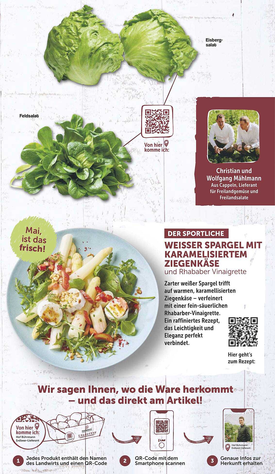 DER SPORTLICHE WEISSE SPARGEL MIT KARAMELISIERTEM ZIEGENKÄSE UND RHABABER VINAIGRETTE