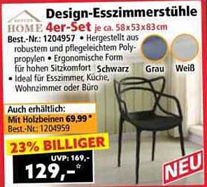 Design-Esszimmerstühle 4er-Set