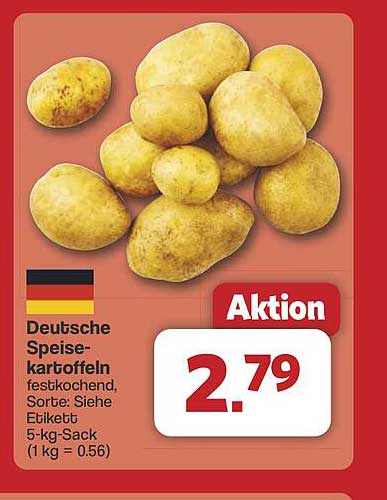 Deutsche Speisekartoffeln festkochend 5-kg-Sack