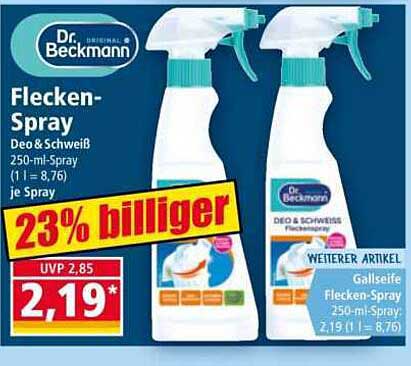 Dr. Beckmann Flecken-Spray Deo & Schweiß 250-ml-Spray