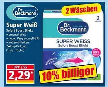 Dr. Beckmann Super Weiß - Sofort Boost Effekt