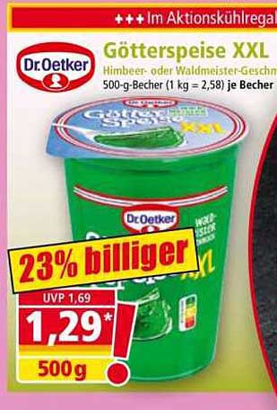 Dr. Oetker Götterspeise XXL - Himbeer- oder Waldmeister-Geschmack