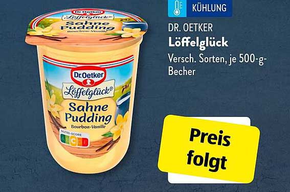 Dr. Oetker Löffelglück Sahne Pudding, Bourbon-Vanille, 500-g-Becher