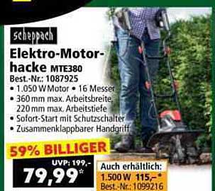 Elektro-Motorhacken MTE380 von Scheppach