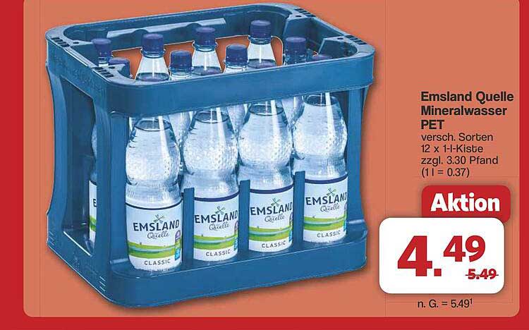Emsland Quelle Mineralwasser PET 12 x 1,5l