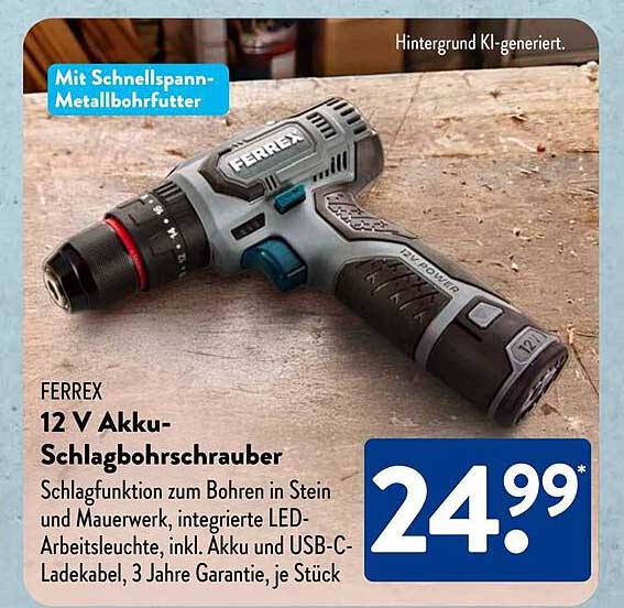FERREX 12 V Akku-Schlagbohrschrauber