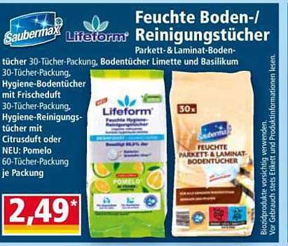 Feuchte Boden-/ Reinigungstücher - Parkett- & Laminat-Boden