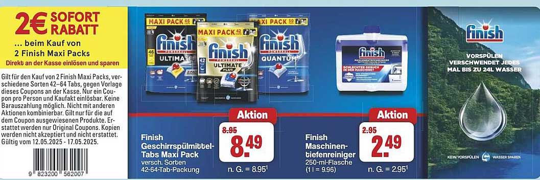 Finish Geschirrspültabs Maxi Pack - 42-64 Tab-Packung