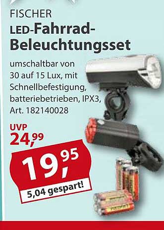 FISCHER LED-Fahrrad-Beleuchtungsset
