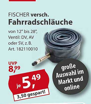 FISCHER versch. Fahrradschläuche von 12" bis 28"