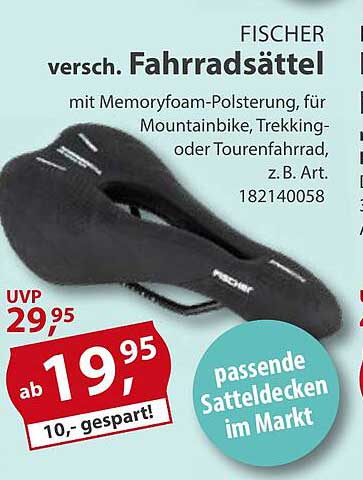 FISCHER verschiedene Fahrradsättel mit Memoryfoam-Polsterung