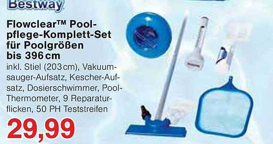 Flowclear™ Poolpflege-Komplett-Set für Poolgrößen bis 396 cm