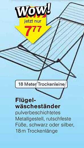 Flügelwäscheständer - 18 Meter Trockenleine