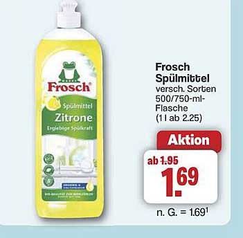 Frosch Spülmittel Zitrone 500/750-ml-Flasche