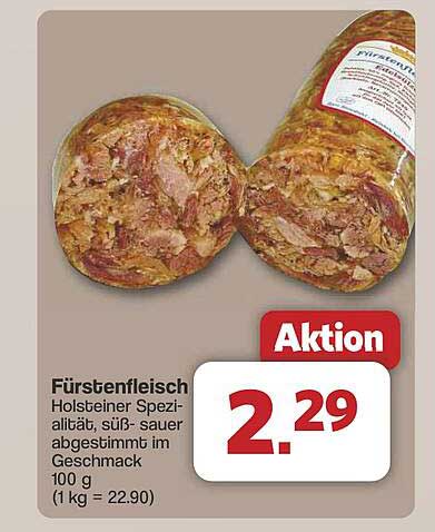 Fürstenfleisch Holsteinische Spezialität, süß-sauer abgestimmt im Geschmack