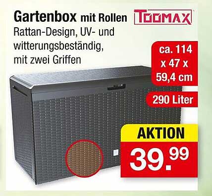 Gartenbox mit Rollen - Rattan-Design von Toomax