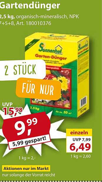 Gartendünger 2,5 kg von Sonnenhof