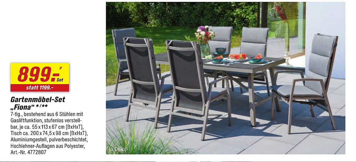 Gartenmöbel-Set „Fiona“ 7-tlg. – ideal für den Sommer!