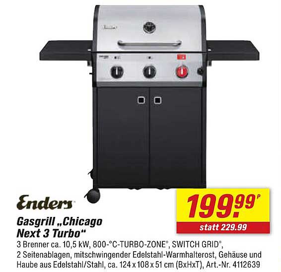 Gasgrill „Chicago Next 3 Turbo“