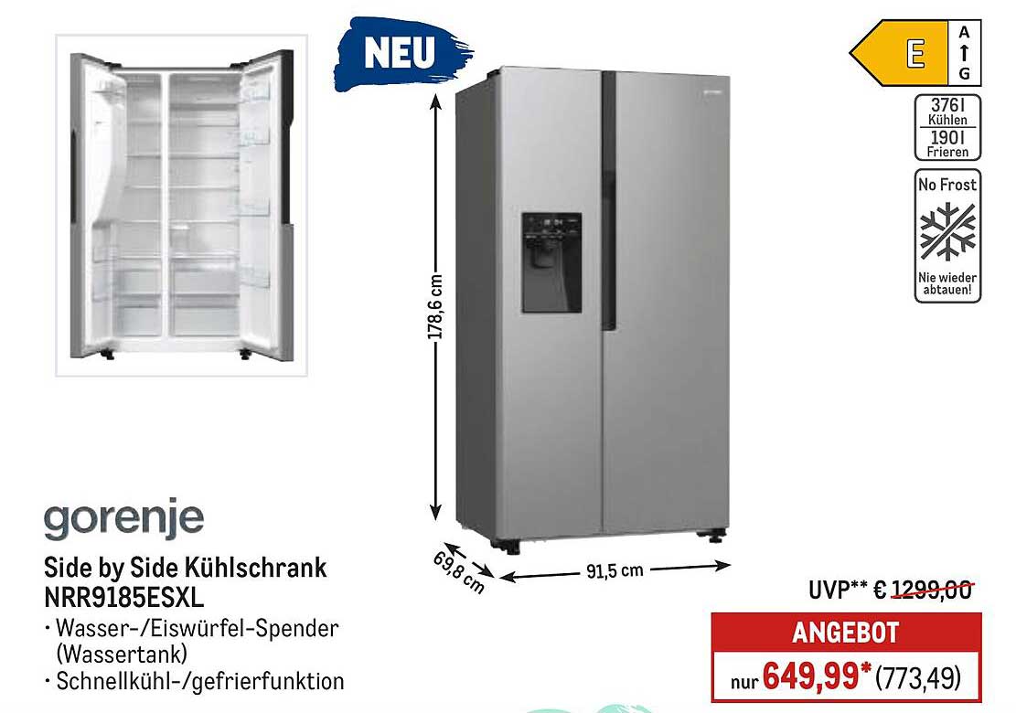gorenje Side by Side Kühlschrank NRR9185ESXL