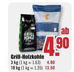 Grill-Holzkohle 3 kg ab 4,90 €