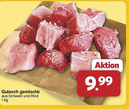 Gulasch gemischt aus Schwein und Rind 1 kg