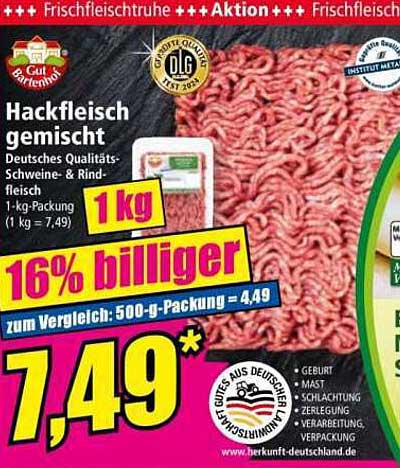 Hackfleisch gemischt - 1 kg zum Aktionspreis
