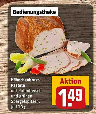 Hähnchenbrust-Pastete mit Putenfleisch und grünen Spargelspitzen