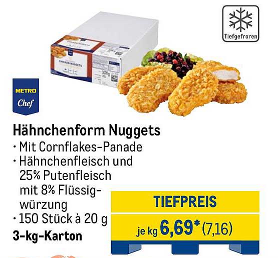 Hähnchenform Nuggets