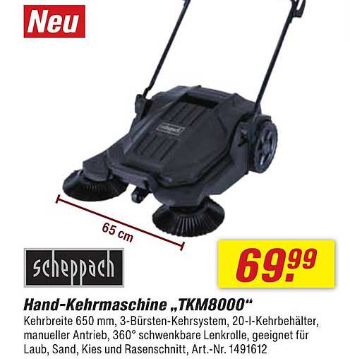 Hand-Kehrmaschine „TKM8000“ von scheppach