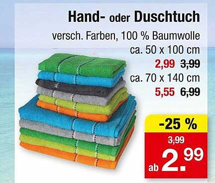 Hand- oder Duschtuch – 25 % Rabatt auf eine farbenfrohe Auswahl!