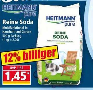 Heitmann Pure Reine Soda 500 g - Multifunktional für Haushalt und Garten