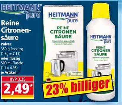 HEITMANN pure Reine Zitronensäure 350 g