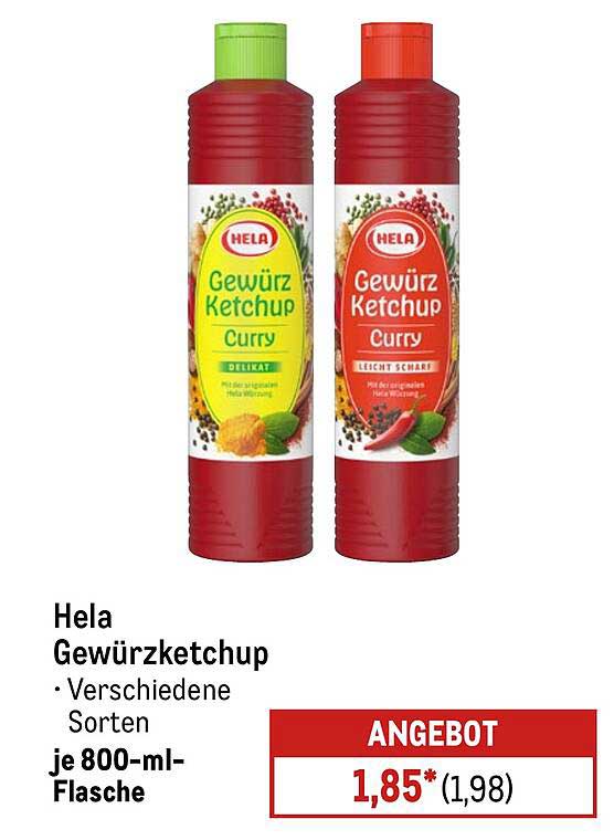 Hela Gewürzketchup - Verschiedene Sorten je 800-ml-Flasche