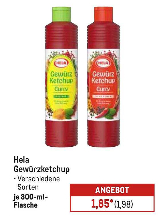 Hela Gewürzketchup - Verschiedene Sorten je 800-ml-Flasche