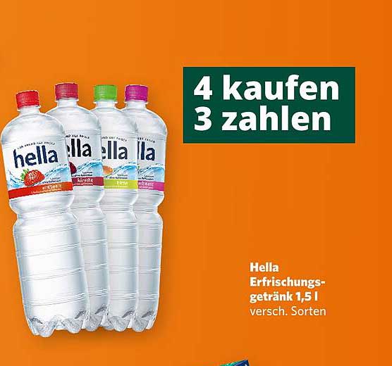 Hella Erfrischungsgetränk 1,5 l - 4 kaufen, 3 zahlen