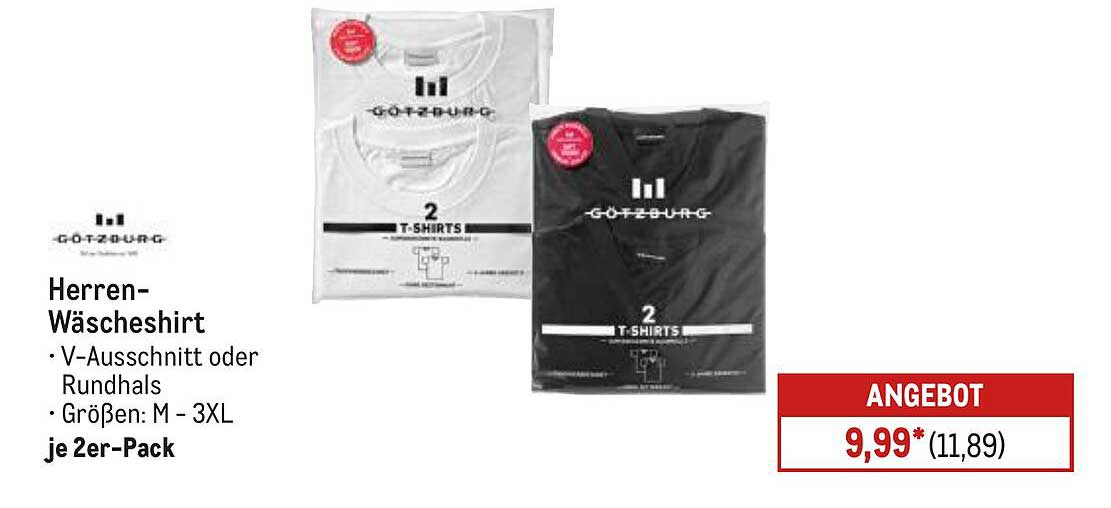 Herren-Wäschshirt 2er-Pack von Götzburg