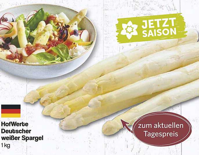 HofWerte Deutscher weißer Spargel - 1 kg