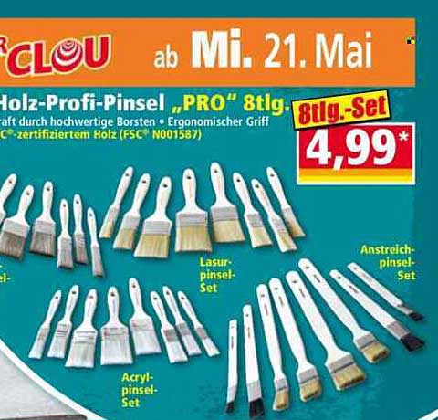 Holz-Profi-Pinsel 'PRO' 8tlg. Set